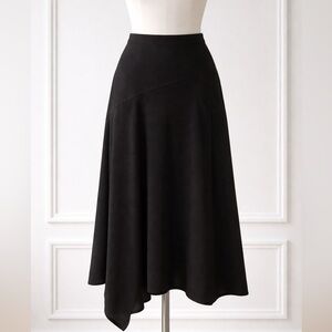 Sunny Leigh Black Midi Skirt with Handkerchief Bottom Size 4